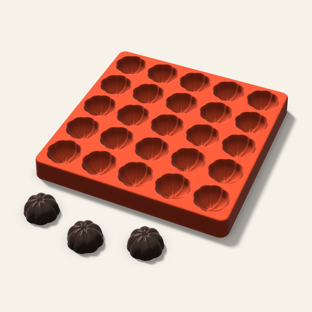 3D Pumpkin Chocolate Mold, 1.25 Inch, 25 Cavity, 3D render
