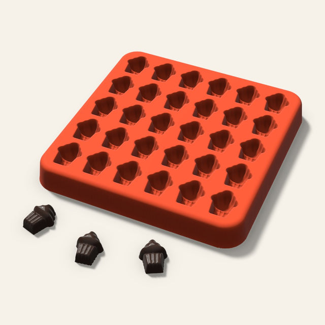 Cupcake Gummy Mold, 0.5 Inch, 30 Cavity, 3D render
