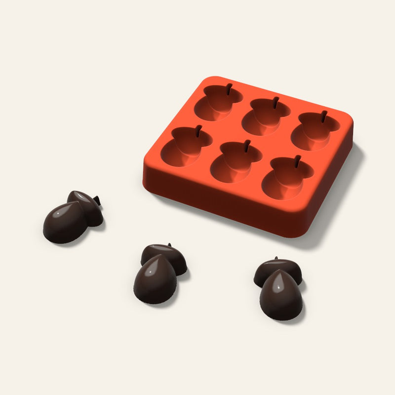 Acorn Candy Mold, 1.25 Inch, 6 Cavity