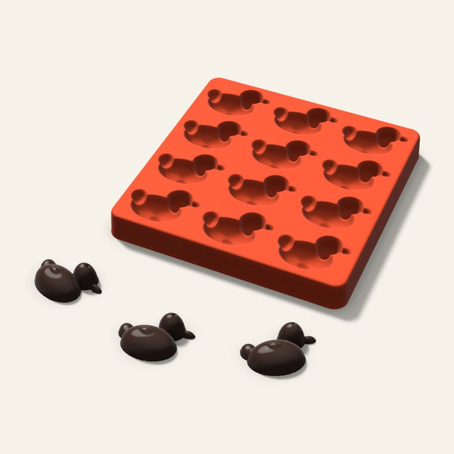Duck Chocolate Mold, 1.75 Inch, 12 Cavity, 3D render