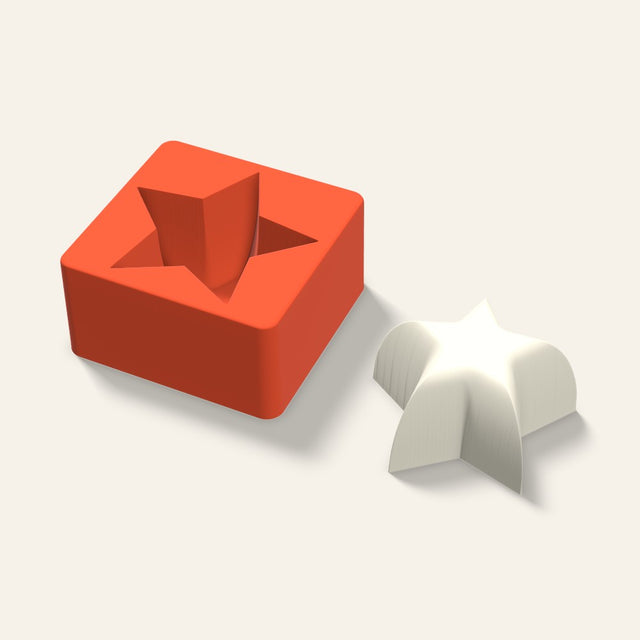 Star Candle Mold, 4 x 2 Inch, 3D render