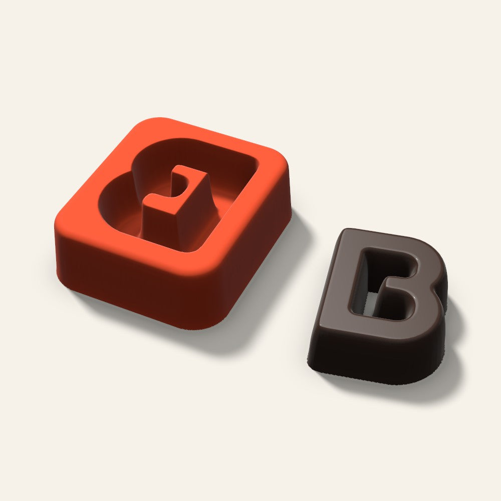 Letter B Mold, 1.5 Inch, 3D render