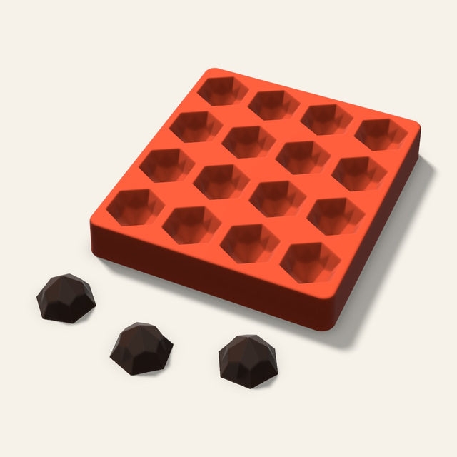 Hexagon Gem Chocolate Mold, 1.5 Inch, 16 Cavity, 3D render