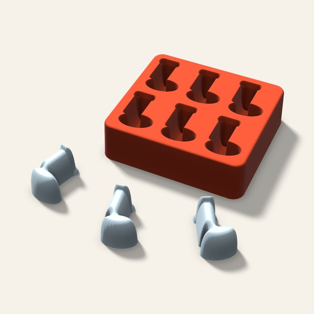 Stocking Ice Mold, 1.5 Inch, 6 Cavity, 3D render