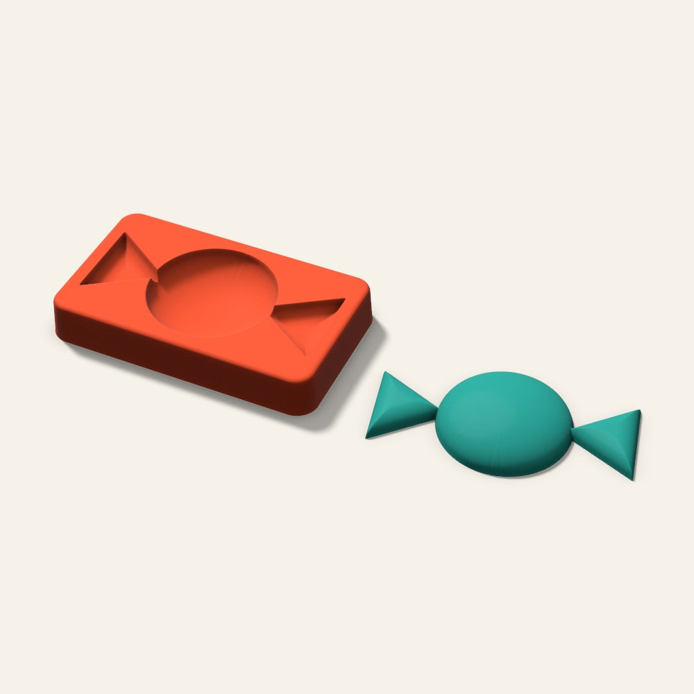 Wrapped Candy Freshie Mold, 4 Inch, 3D render
