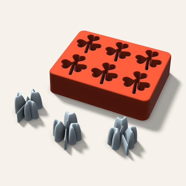 Shamrock Ice Mold, 1.5 Inch, 6 Cavity, 3D render