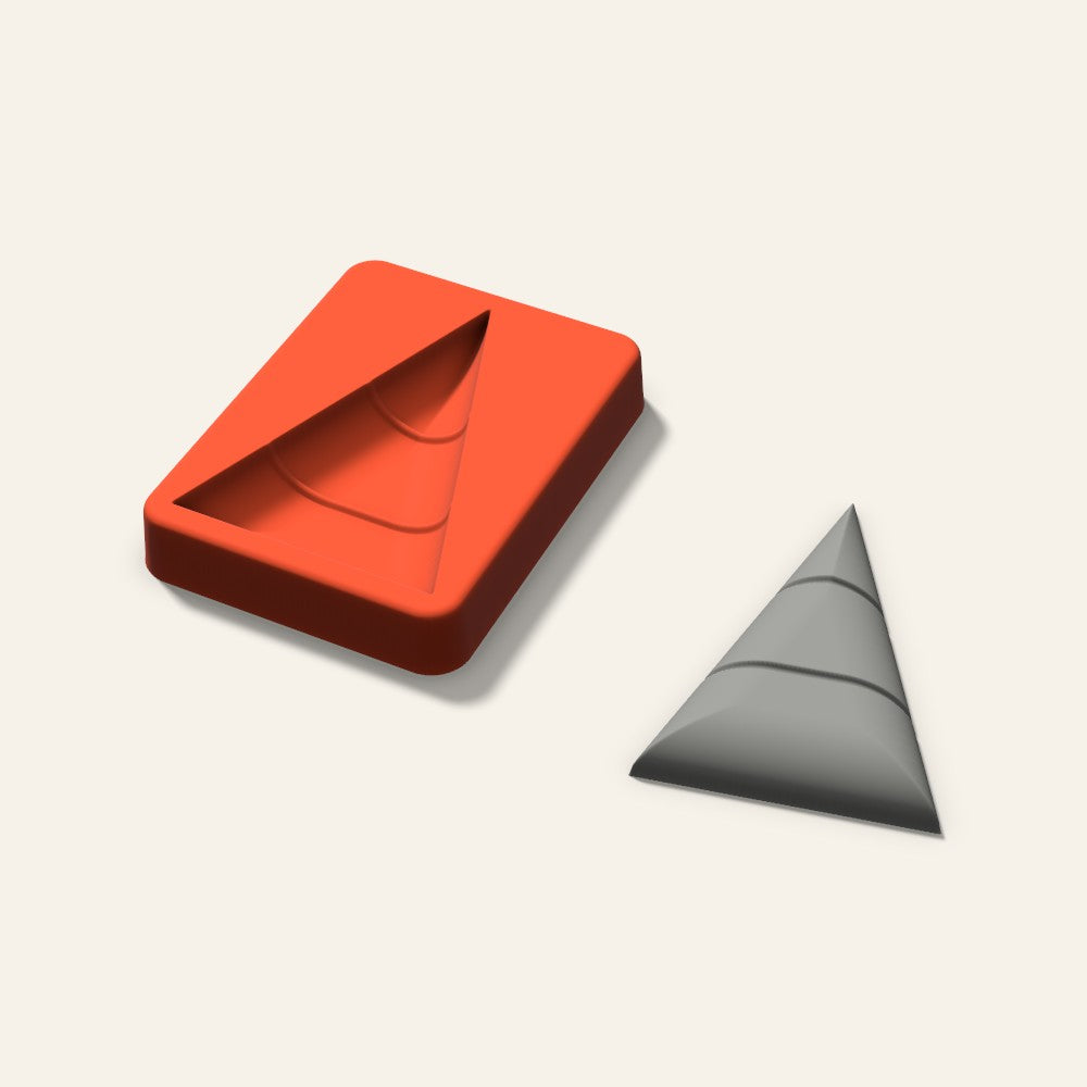 Candy Corn Plaster Ornament Mold, 3.5 Inch, 3D render