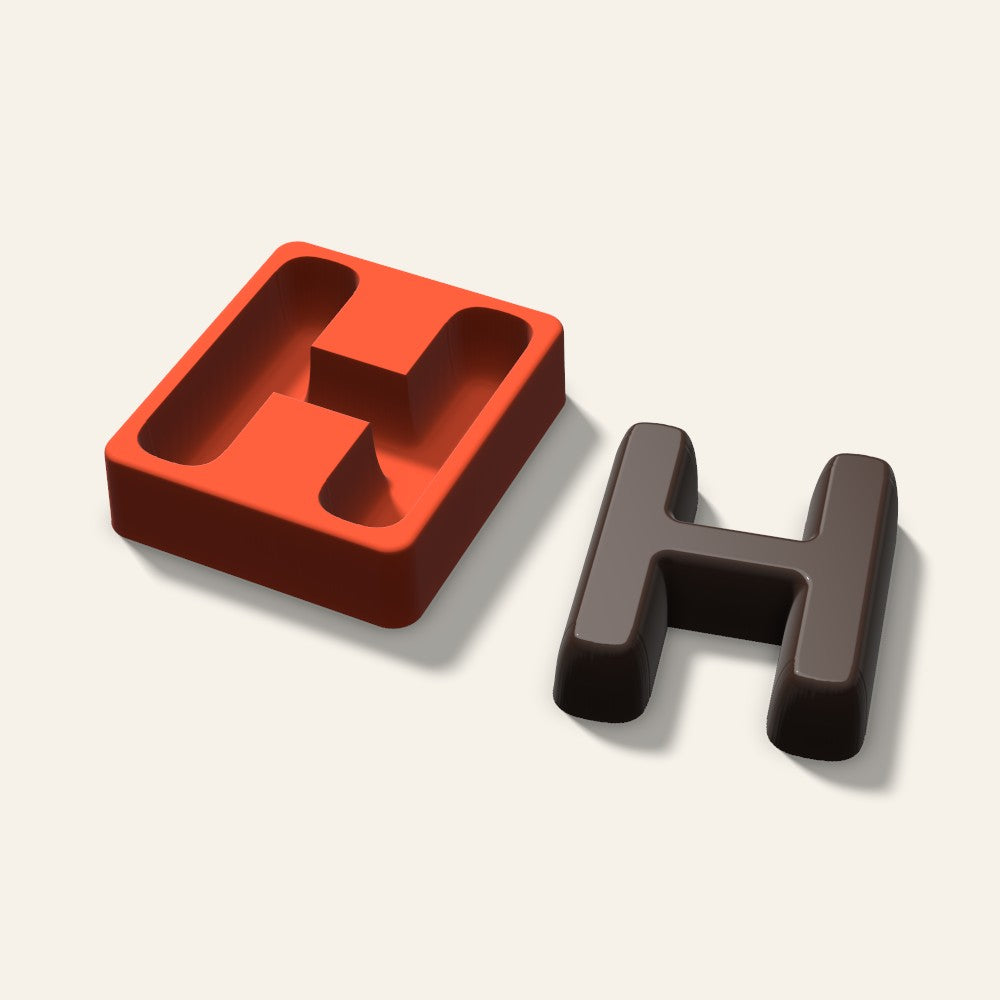 Letter H Mold, 4 Inch, 3D render