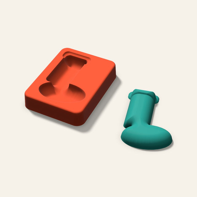 Stocking Freshie Mold, 3 Inch, 3D render