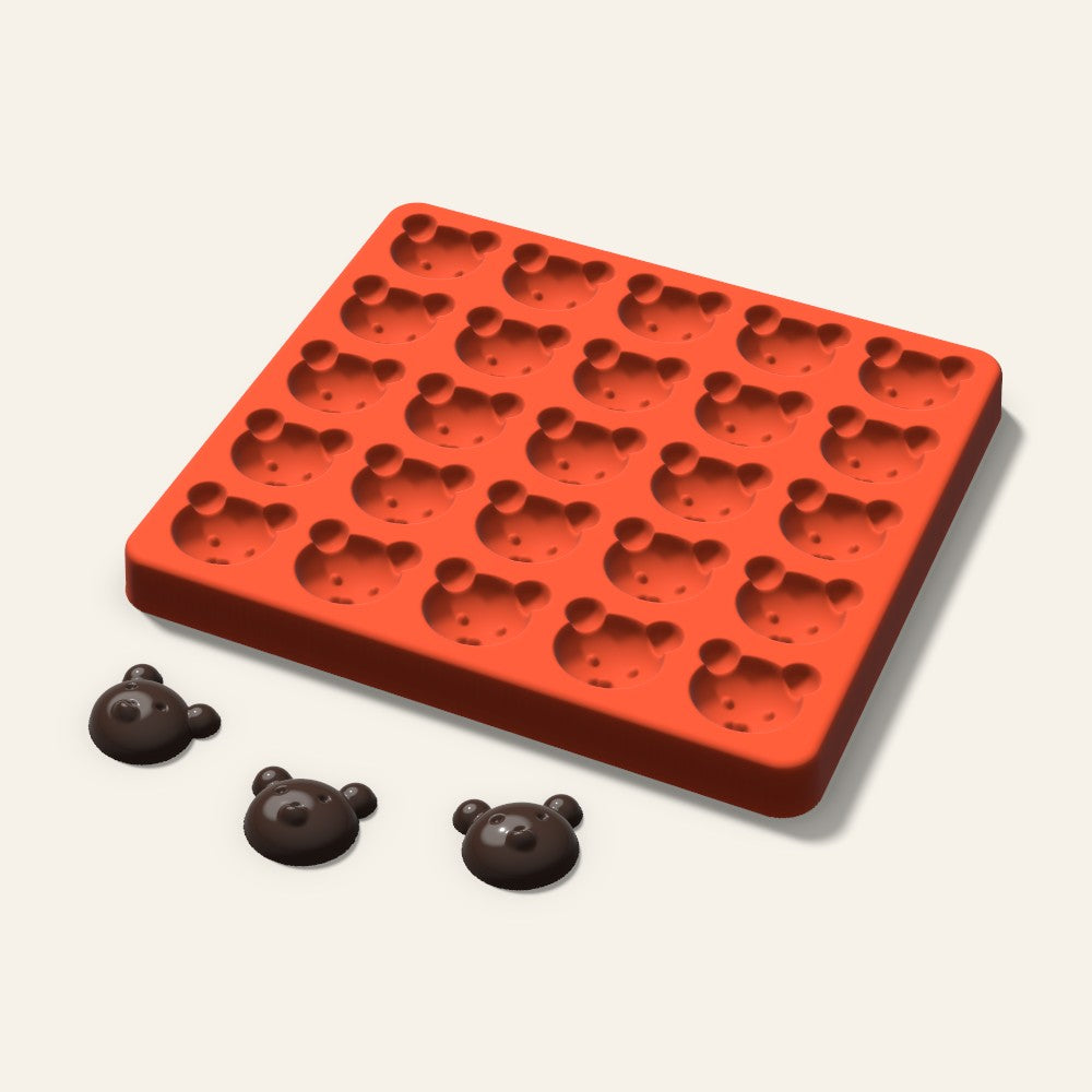 Bear Candy Mold, 1 Inch, 25 Cavity, 3D render