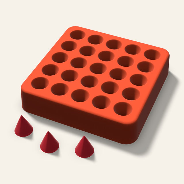 Cone Candy Mold, 0.5 Inch, 25 Cavity, 3D render
