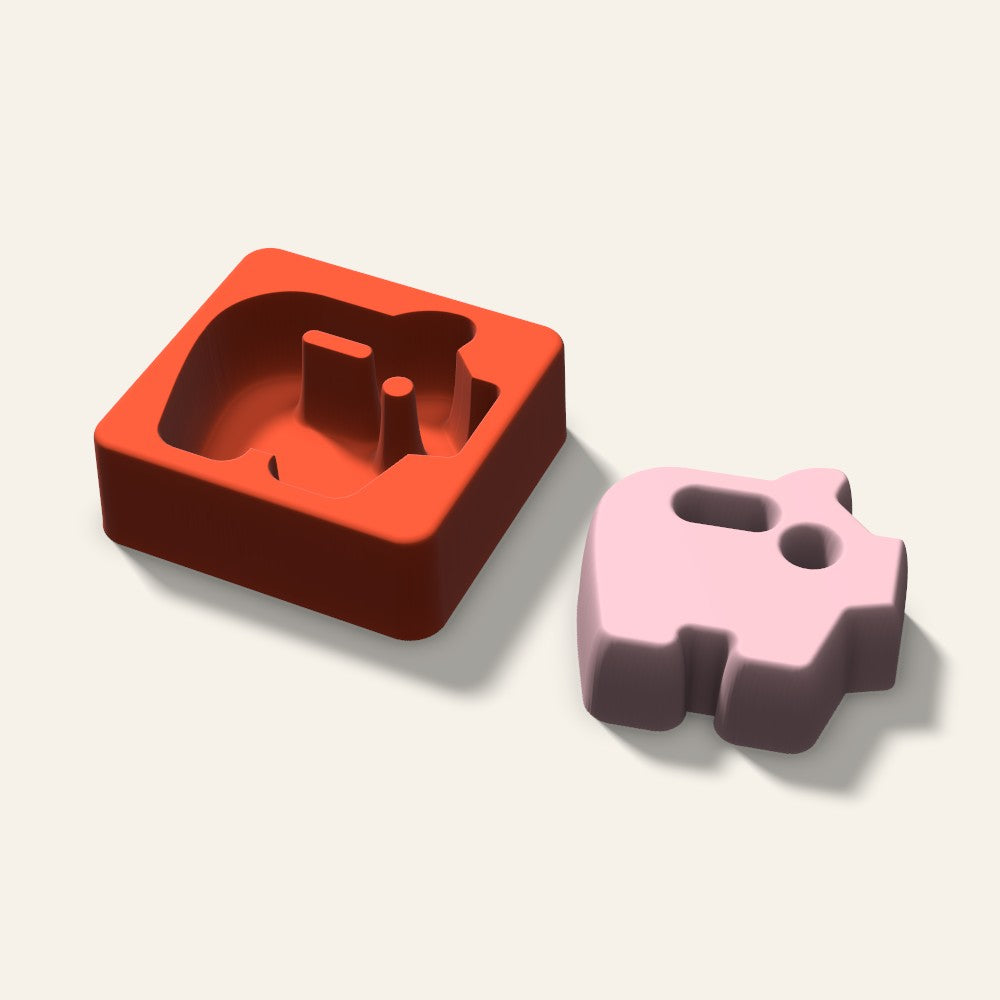 Piggy Bank Soap Mold, 3 Inch, 3D render