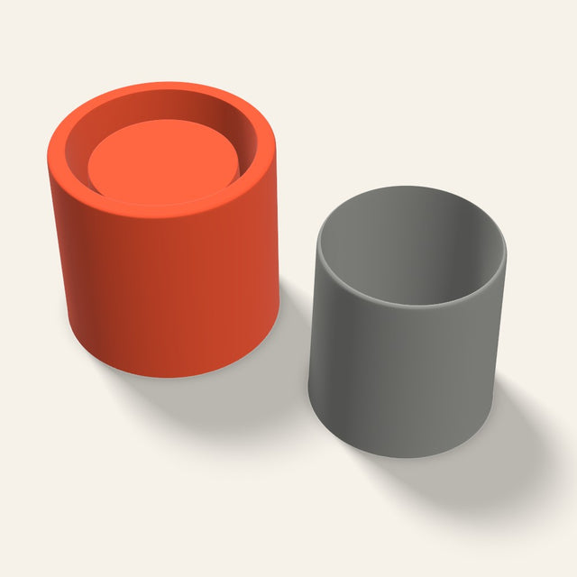 Concrete Candle Vessel Mold, 3.5 Inch, 3D render