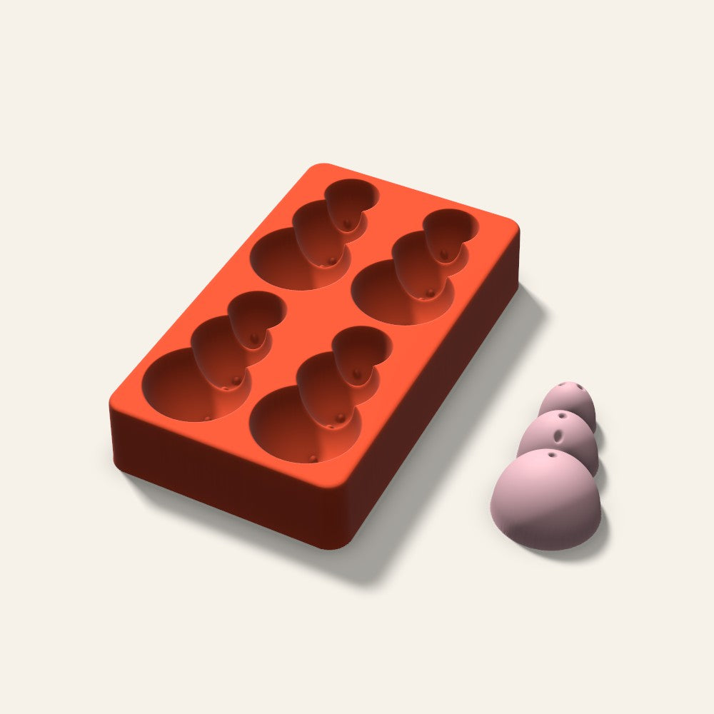 Snowman Soap Mold, 3 Inch, 4 Cavity, 3D render
