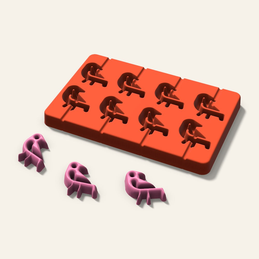 Bird Lollipop Mold, 1.5 Inch, 8 Cavity, 3D render