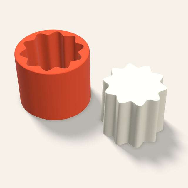 Fluted Pillar Candle Mold, 3.5 x 3 Inch, 3D render