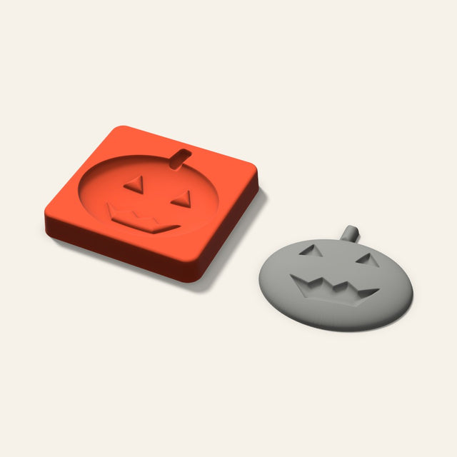 Jack-o'-Lantern Plaster Ornament Mold, 3.5 Inch, 3D render