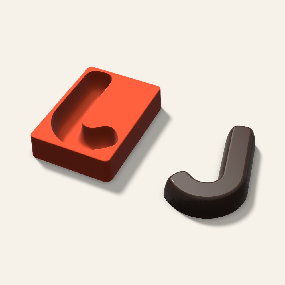 Letter J Mold, 6 Inch, 3D render