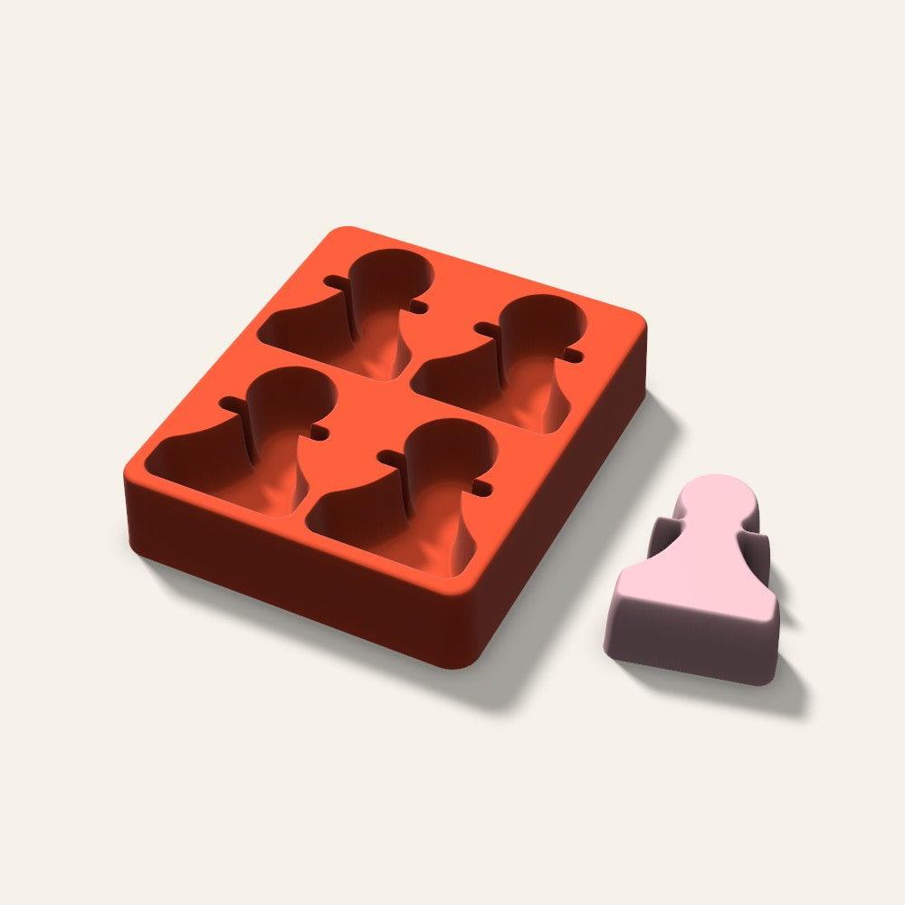 Chess Pawn Soap Mold, 2.5 Inch, 4 Cavity, 3D render