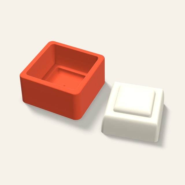 Embossed Square Candle Mold, 3 x 1.5 Inch, 3D render