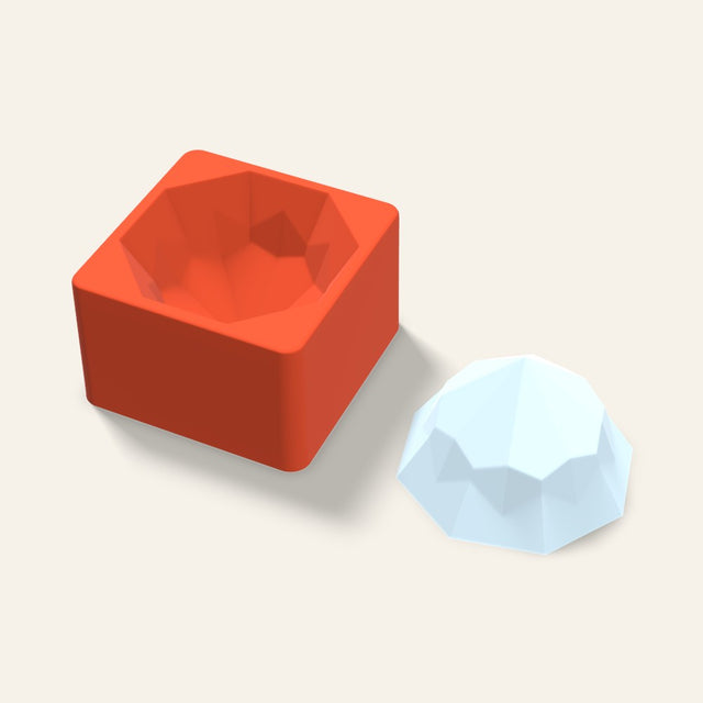Octagon Gem Ice Mold, 4 Inch, 3D render