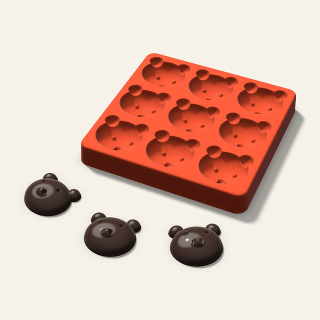 Pig Chocolate Mold, 1.5 Inch, 9 Cavity, 3D render