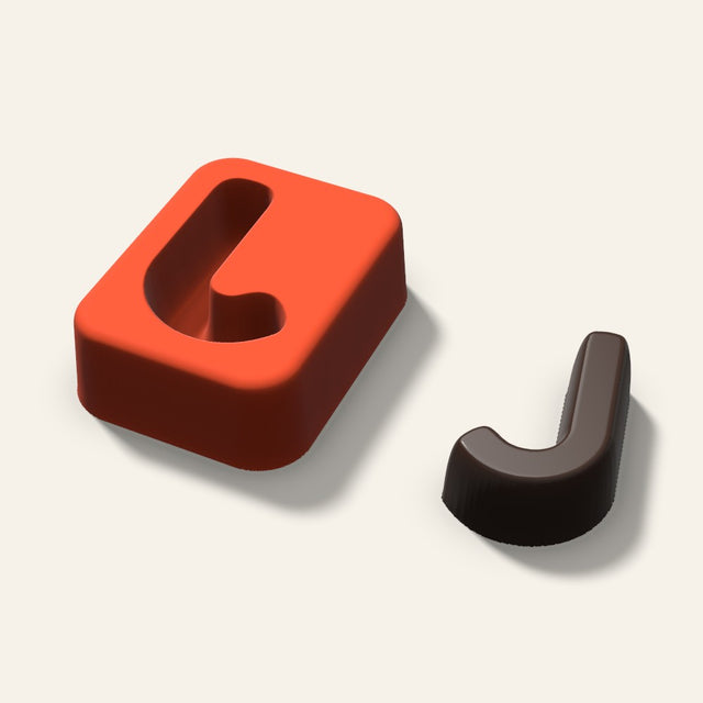 Letter J Mold, 1.5 Inch, 3D render