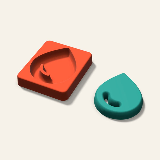 Water Drop Freshie Mold, 3.5 Inch, 3D render