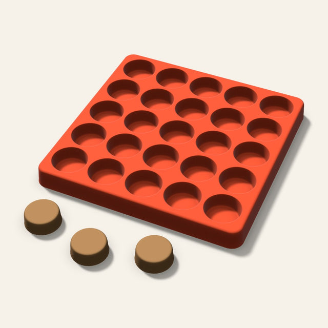Round Pet Treat Mold, 1 Inch, 25 Cavity, 3D render