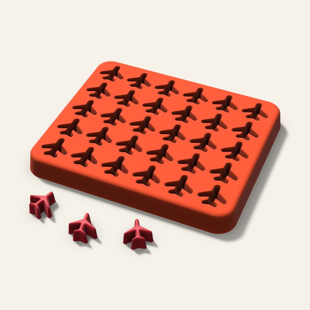 Airplane Gummy Mold, 0.5 Inch, 30 Cavity, 3D render