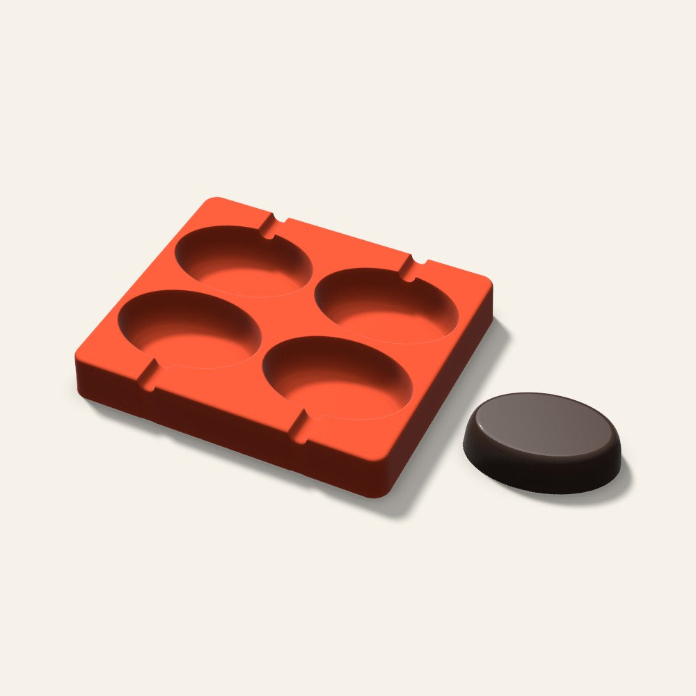 Oval Cakesicle Mold, 3 Inch, 4 Cavity, 3D render