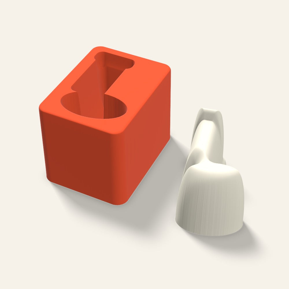 Stocking Candle Mold, 3 x 2.5 Inch, 3D render