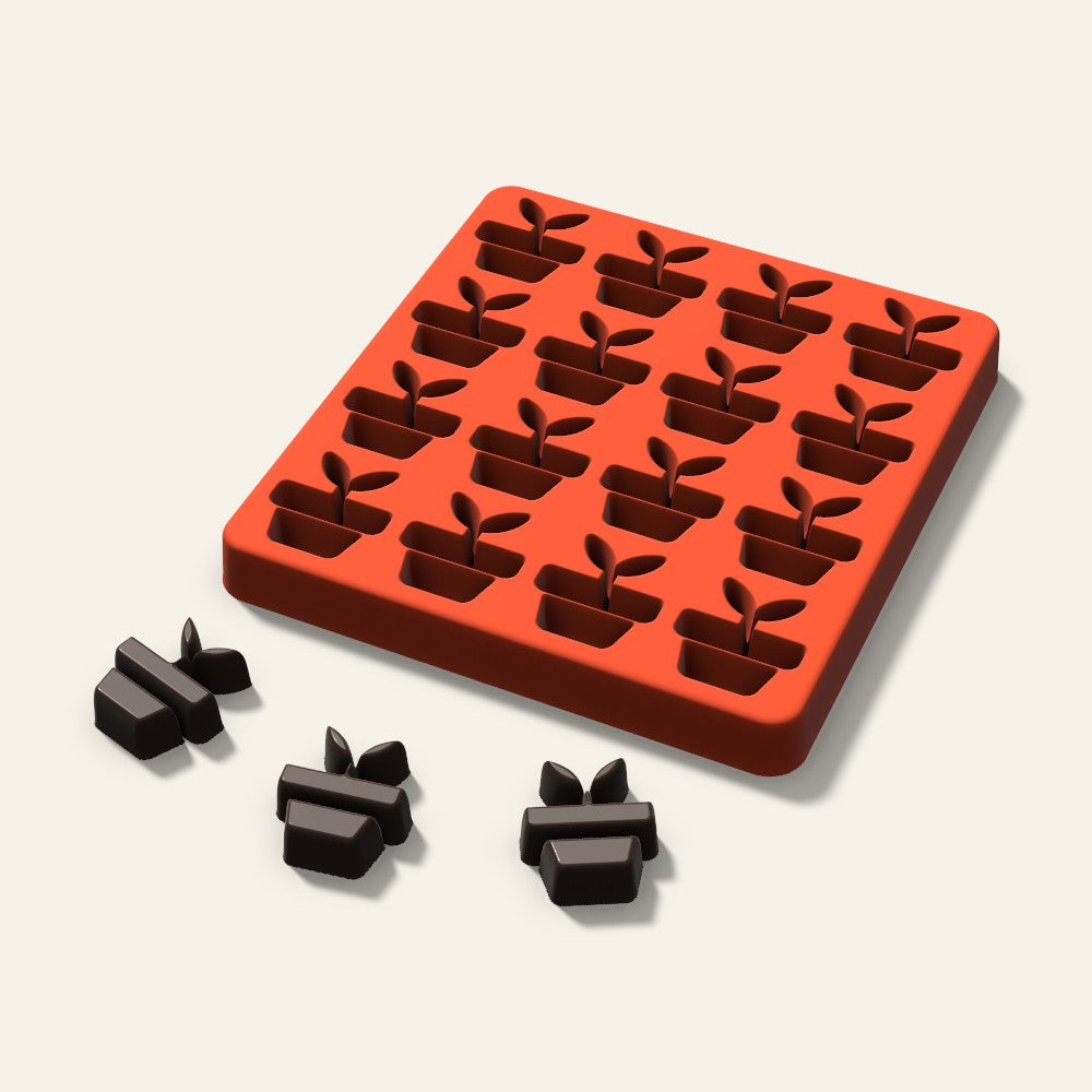 Potted Plant Candy Mold, 1.25 Inch, 16 Cavity, 3D render