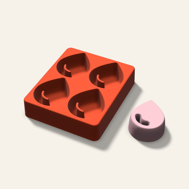 Water Drop Soap Mold, 2.5 Inch, 4 Cavity, 3D render