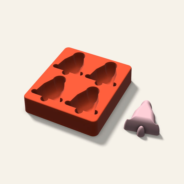 Bell Soap Mold, 2.5 Inch, 4 Cavity, 3D render