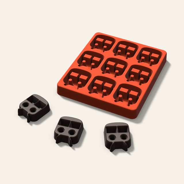 Train Chocolate Mold, 1.75 Inch, 9 Cavity, 3D render