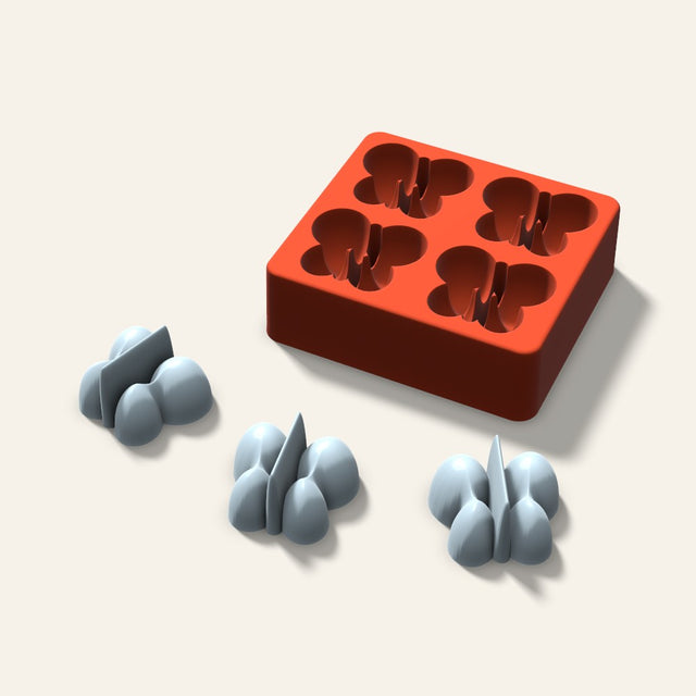 Butterfly Ice Mold, 2 Inch, 4 Cavity, 3D render