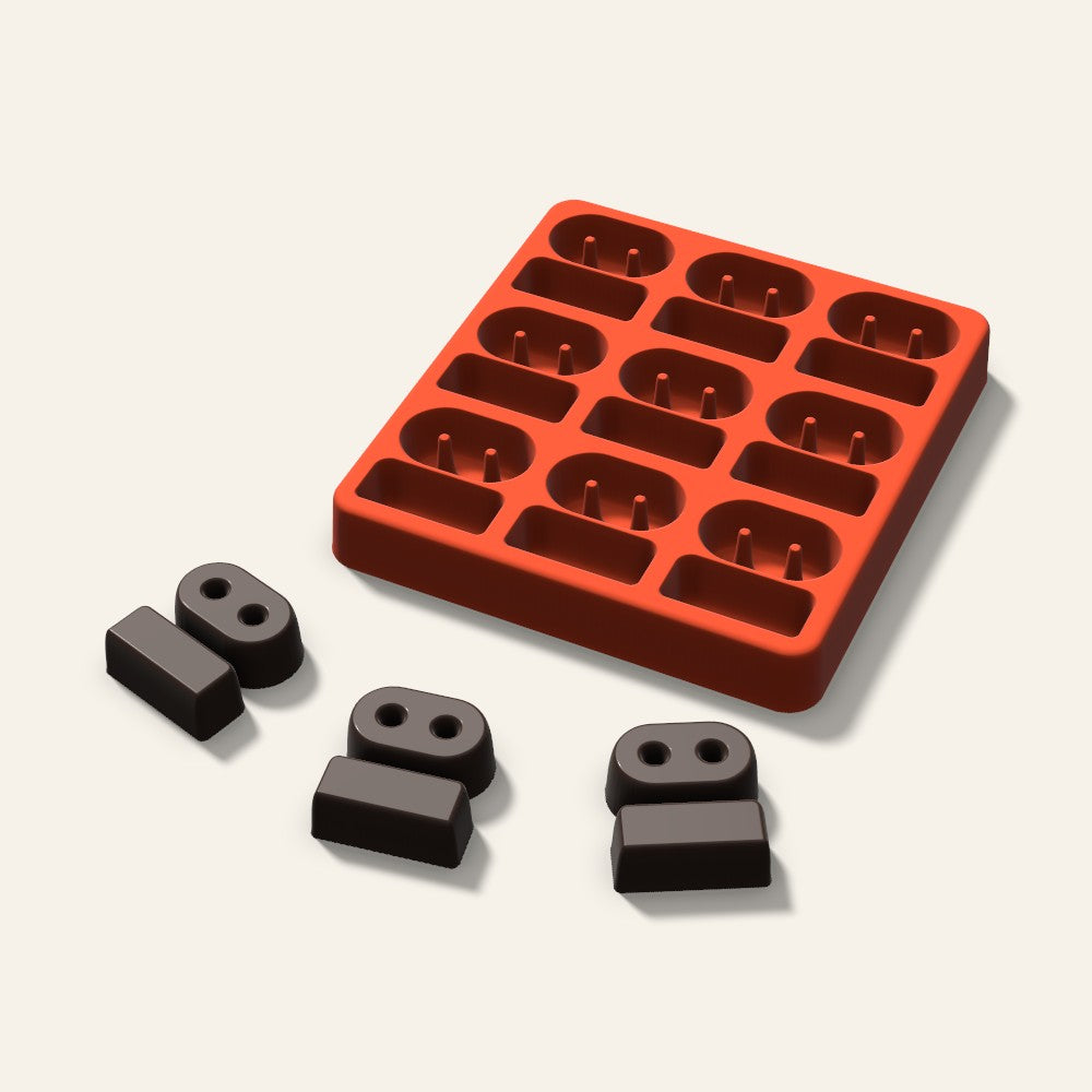 Robot Chocolate Mold, 1.5 Inch, 9 Cavity, 3D render