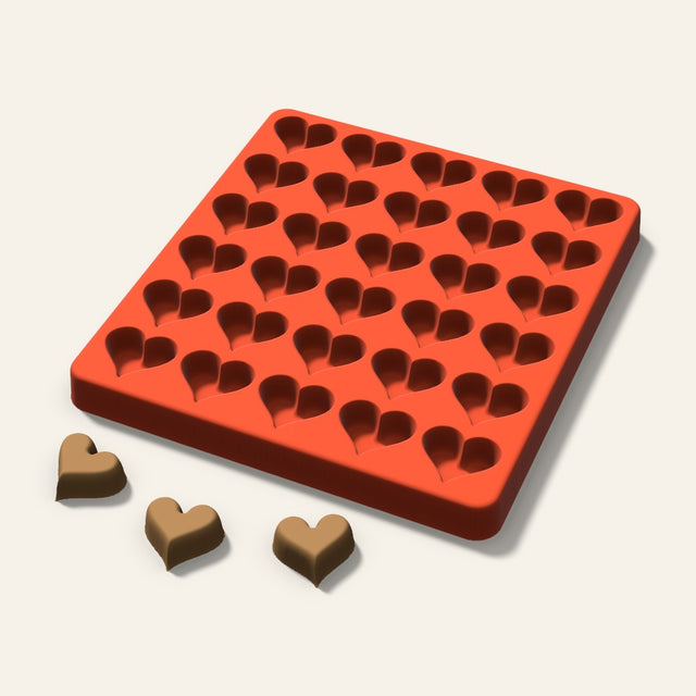 Heart Pet Treat Mold, 1 Inch, 30 Cavity, 3D render