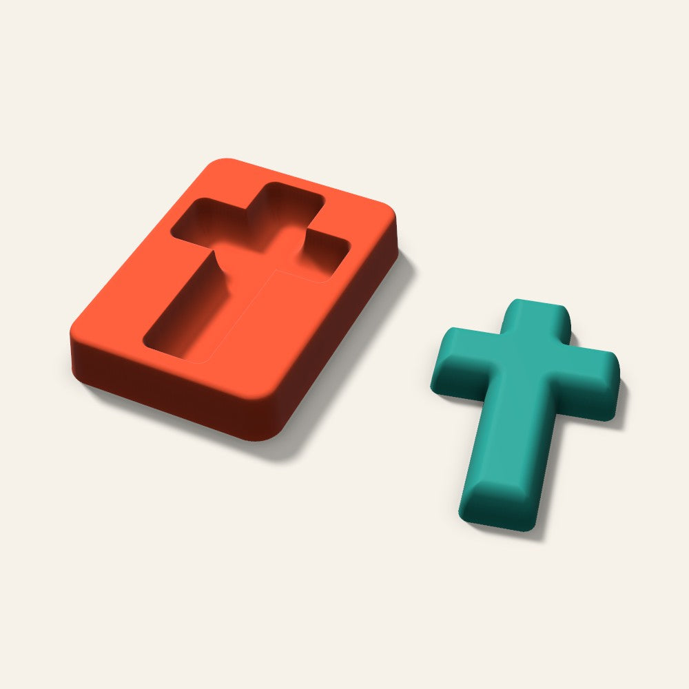 Cross Freshie Mold, 3.5 Inch, 3D render