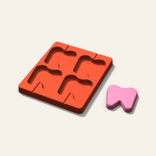 Tooth Lollipop Mold, 2.5 Inch, 4 Cavity, 3D render