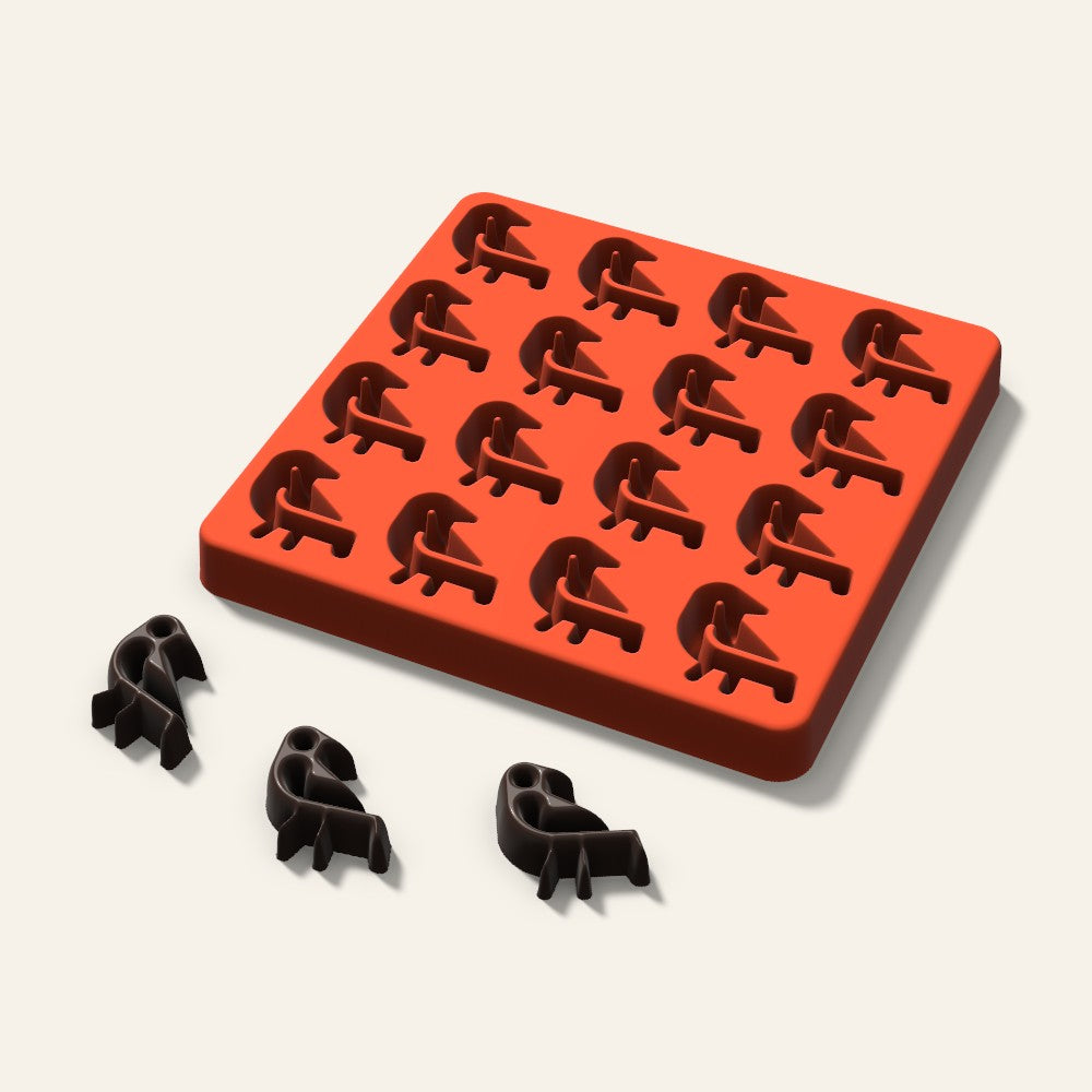 Bird Candy Mold, 1.25 Inch, 16 Cavity, 3D render