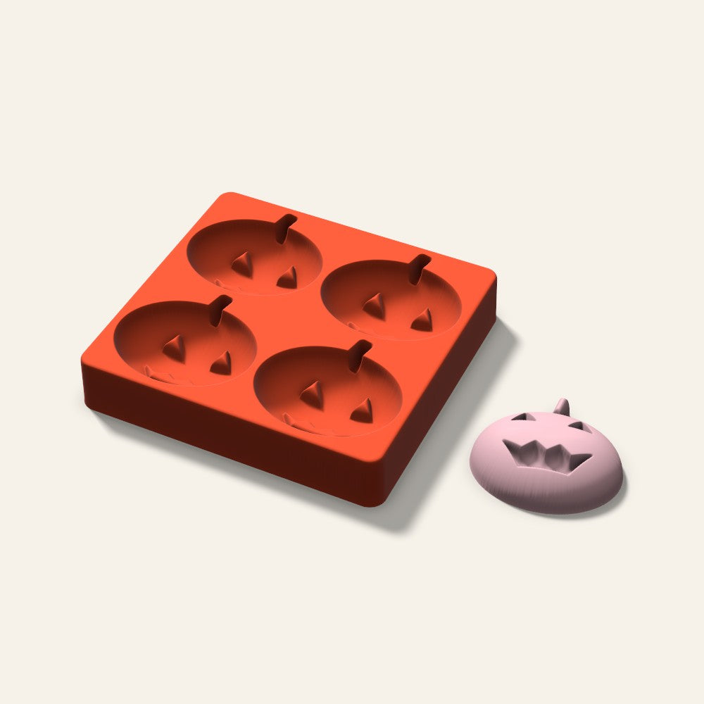 Jack-o'-Lantern Soap Mold, 3 Inch, 4 Cavity, 3D render