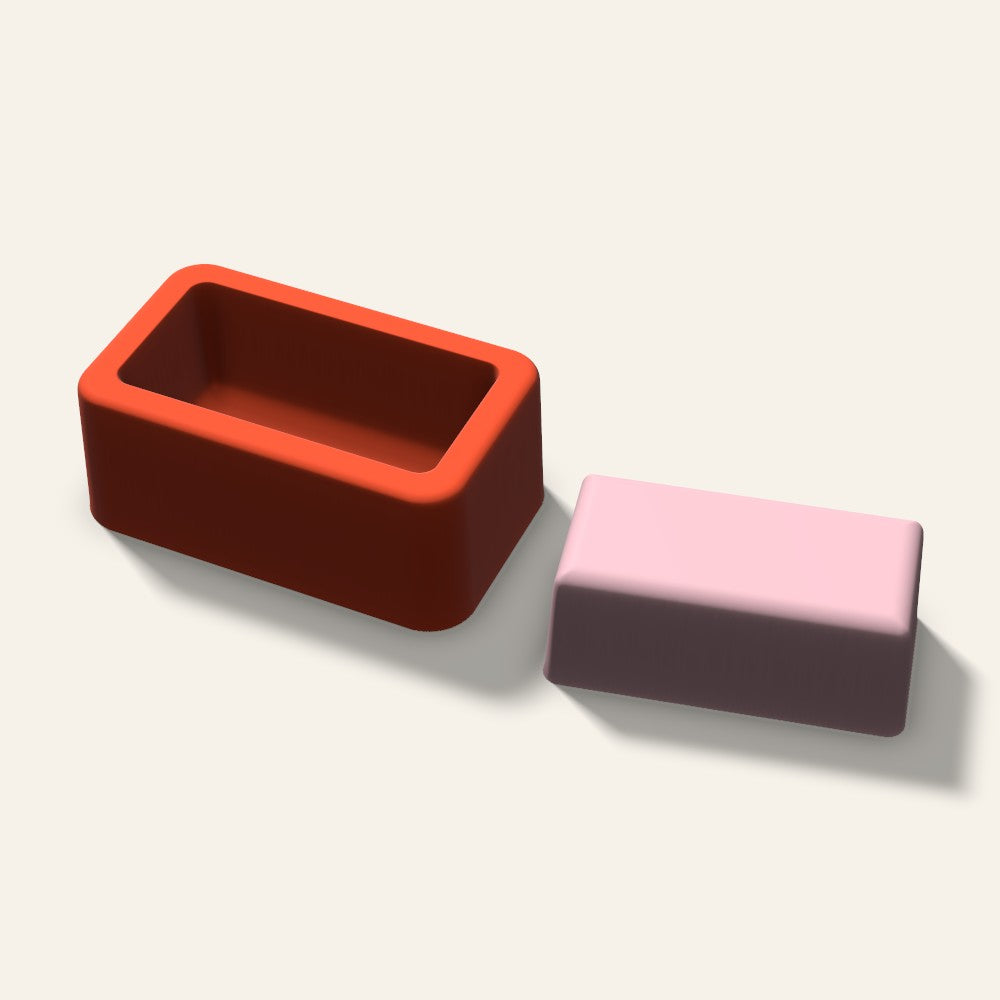 Rectangle Soap Mold, 2.5 Inch, 3D render