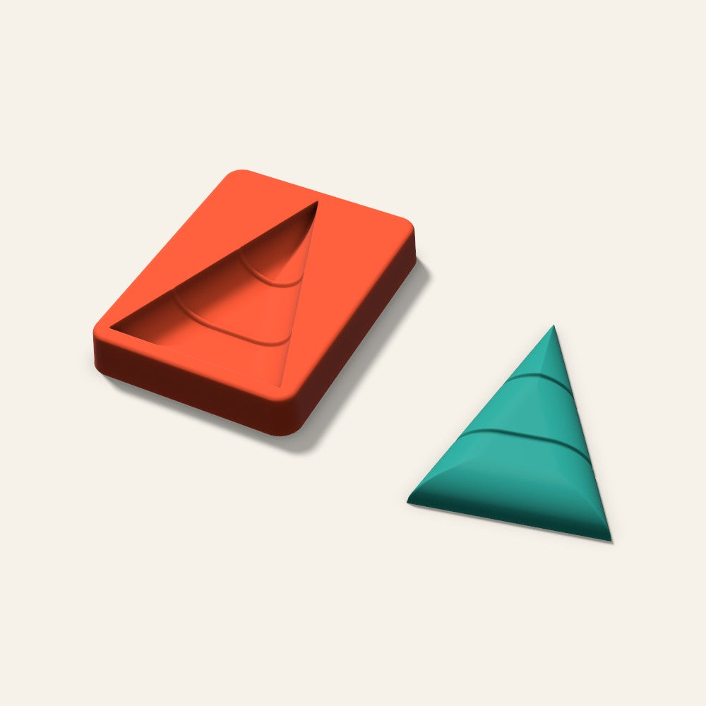 Candy Corn Freshie Mold, 4 Inch, 3D render