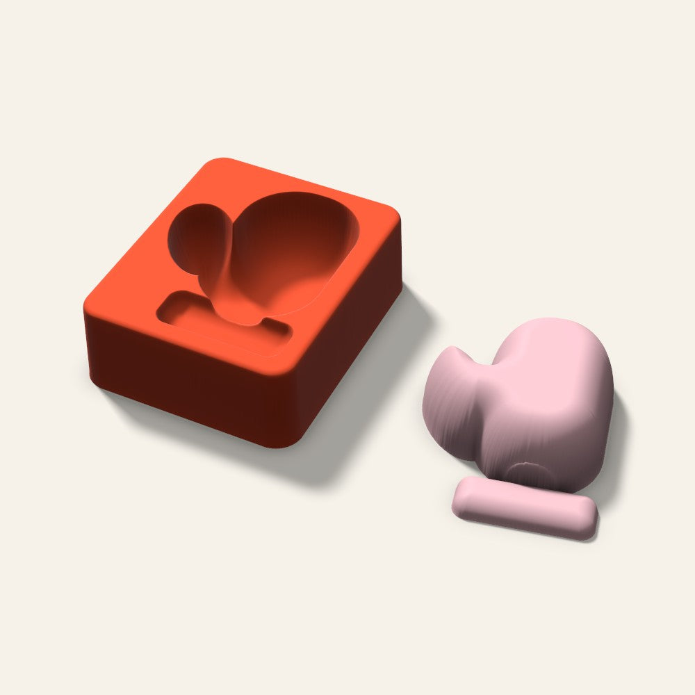 Mitten Soap Mold, 3 Inch, 3D render