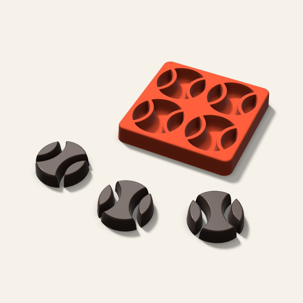Baseball Chocolate Mold, 2 Inch, 4 Cavity, 3D render