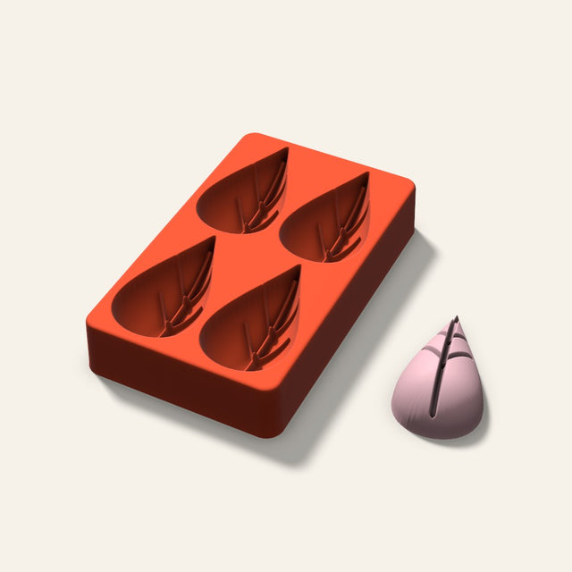 Leaf Soap Mold, 3 Inch, 4 Cavity, 3D render