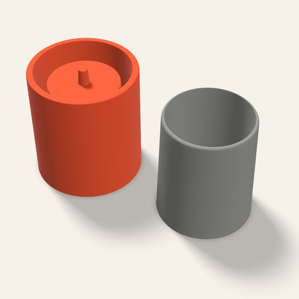 Tall Round Concrete Planter Mold, 5 Inch, 3D render