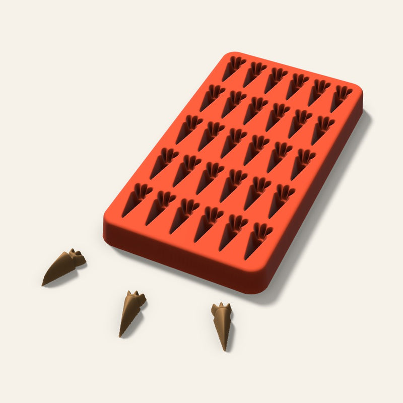 Carrot Pet Treat Mold, 1 Inch, 30 Cavity